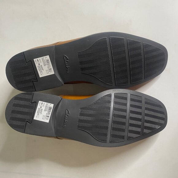 Clarks Tilden Cap Leather Oxford Dress Shoes Mens Size 11M Dark Tan Dress Shoe C - Picture 3 of 14